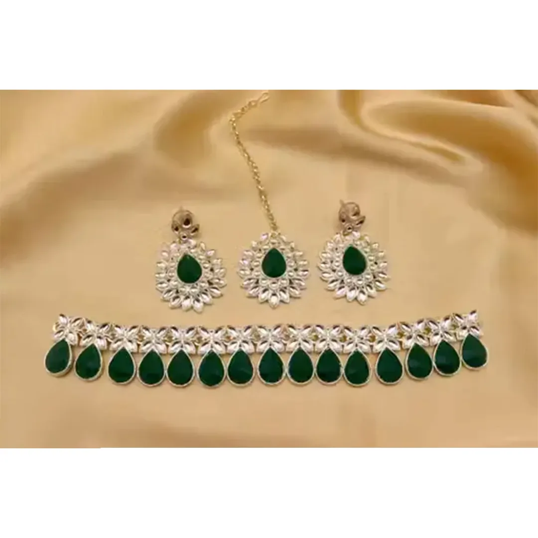 Teardrop Green Choker Set